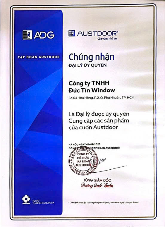 Giấy Ủy Quyền Austdoor Của Đức Tín Window