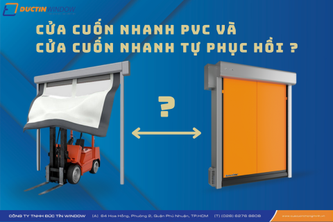 Cửa cuốn nhanh PVC khác gì so với cửa cuốn nhanh tự phục hồi ?