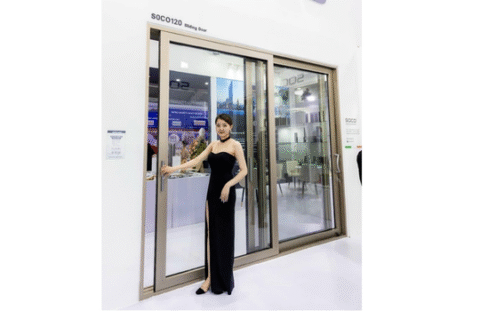 CỬA NHÔM SOCO 2 CÁNH LÙA HỆ 120