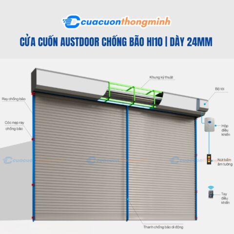 Cửa cuốn Austdoor chống bão HI10 | dày 24mm