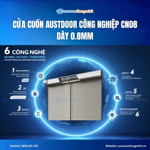 Cửa cuốn Austdoor công nghiệp CN08 | dày 0.8mm