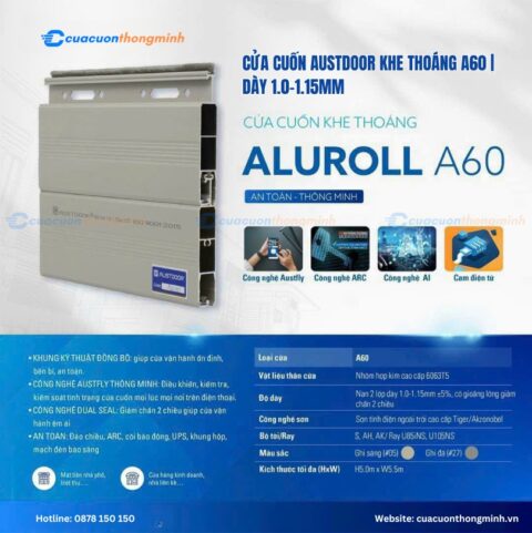 Cửa cuốn Austdoor khe thoáng A60 | dày 1.0–1.15mm