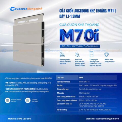 Cửa cuốn Austdoor khe thoáng M70i | dày 1.2–1.5mm