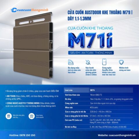 Cửa cuốn Austdoor khe thoáng M71i | dày 1.1–1.3mm