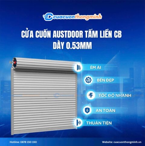 Cửa cuốn Austdoor tấm liền CB dày 0.53mm