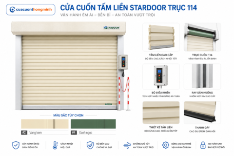 Cửa Cuốn Tấm Liền Stardoor Trục 114