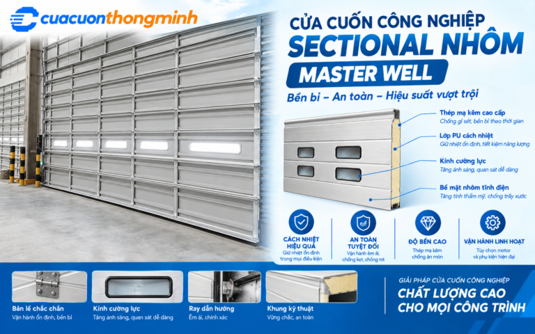 Cửa Cuốn Công Nghiệp Sectional Nhôm Master Well