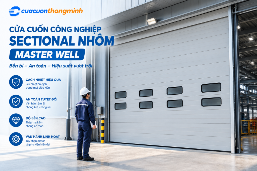 Cửa Cuốn Công Nghiệp Sectional Nhôm Master Well 1 Cấu Tạo Cửa Cuốn Sectional Nhôm Master Well
